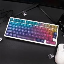 Rainbow 104+11 Fog Transparent PC Pad Printing ai3D Keycaps Set Cherry Profile for Mechanical Keyboard